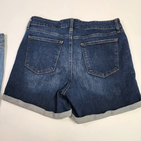 New Directions BUNDLE of 2 Pairs of Shorts Denim Roll Cuff Size 14 - Picture 4 of 14